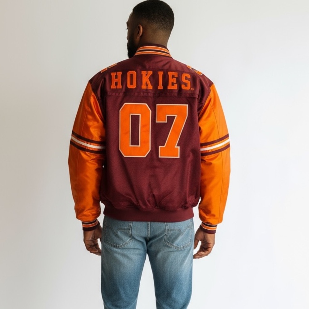 Vintage Xtreme Fanz Virgina Tech Hokies Michael Vick Reversible Varsity Jacket